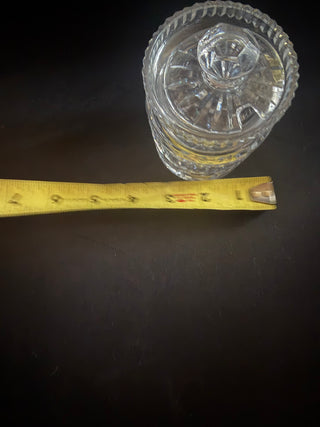 Vintage Bohemian Czech Cut Crystal Jar with Lid
