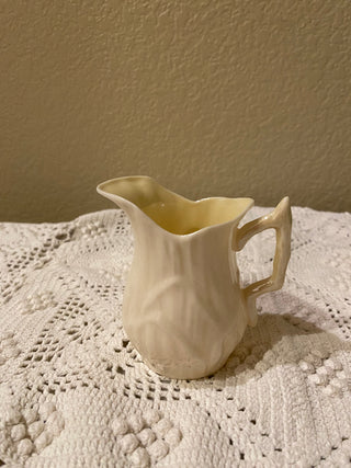 Vtg Belleek Lily White creamer and open sugar bowl Ireland