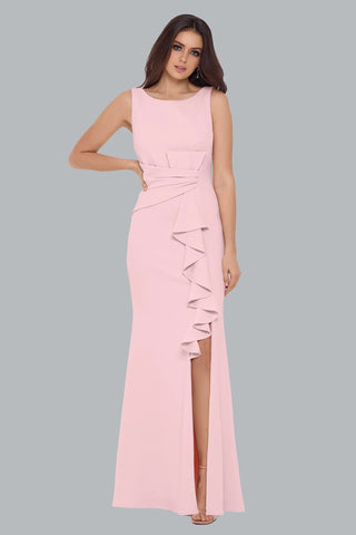 NWT Size 16 Betsy & Adam “ CHRISTINE" SCUBA CREPE RUFFLED BOW GOWN