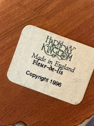 Vtg. Harmony Kingdom "Fleur-de-lis" trinket box 3.75"