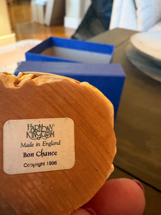 Vtg. (1996) Harmony Kingdom "Bon Chance", tooth Fairy Box 2.5"