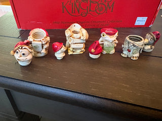 Vtg. (1998) Harmony Kingdom Xmas ornaments treasure boxes- set of 4