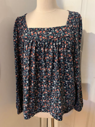 Lucky Brand floral lg sleeve blouse sz L
