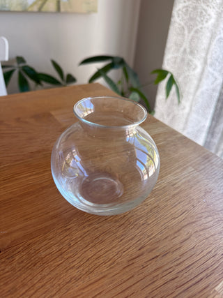 Small round glass vase