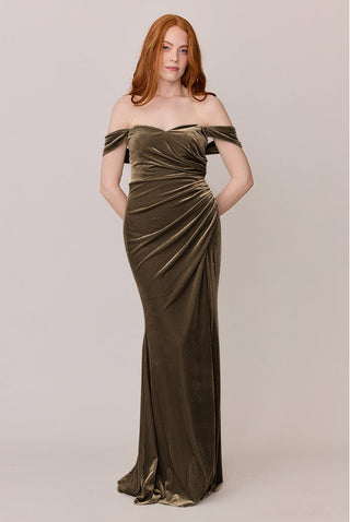 REVELRY Ariel Convertible Velvet Dress Dusty Olive Size 10 Bliss Marketplace REVELRY Ariel Convertible Velvet Dress Dusty Olive Size 10 Bliss Marketplace