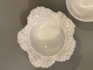 Milk Glass Cabbage Covered Dish Portieux Vallerysthal White Opaline