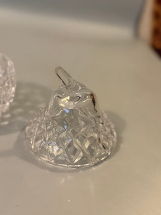 vintage crystal pear-shaped lidded dish
