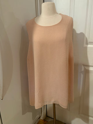 Pleione sleeveless pink/blk dot top sz 2X