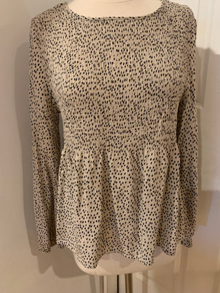 Urban Romantics beigh/blk dot top sz L