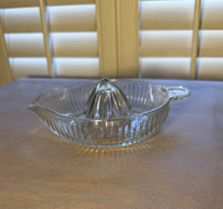 Vintage Ribbed Glass Citrus Juicer 6"