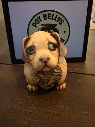Pot Bellys Bowwow Dog Trinket box 2001, removable head 2"