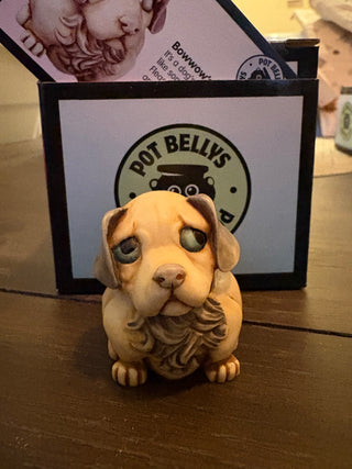 Pot Bellys Bowwow Dog Trinket box 2001, removable head 2"