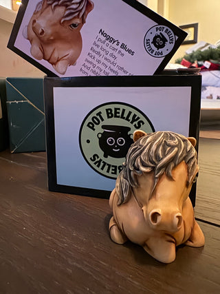 Pot Bellys "Naggy" horse figurine/trinket box - 2001. - 2"