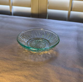 Vintage Green Depression Glass Berry Bowl 5"
