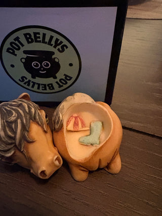 Pot Bellys "Naggy" horse figurine/trinket box - 2001. - 2"