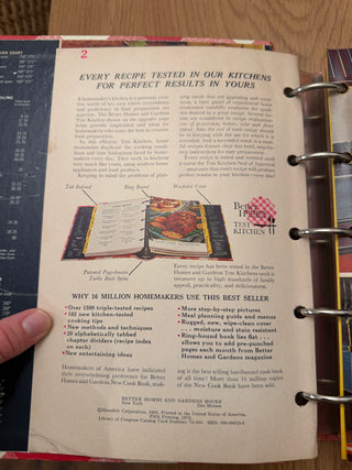 Vintage 1972 Better Homes and Gardens New Cook Book (5-Ring Binder, 5th Printing)