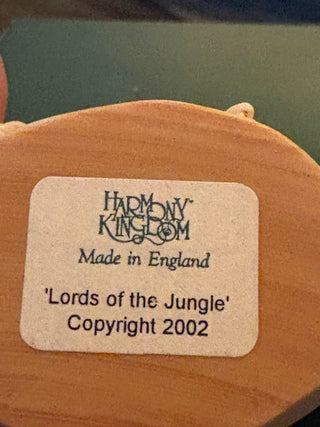 Vtg. Harmony Kingdom  "Lords of the Jungle " trinket box 2002 - 2.25"