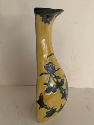 Vntg Flat back vase Brain Bros 12”