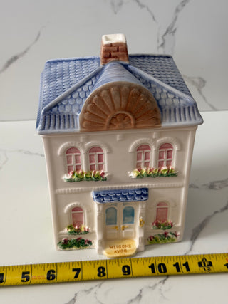 Vintage 1983 Avon Townhouse Ceramic Canister - Size “L” (Large)