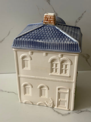 Vintage 1983 Avon Townhouse Ceramic Canister - Size “L” (Large)