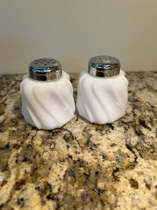 Milk Glass Salt and Pepper Shakers