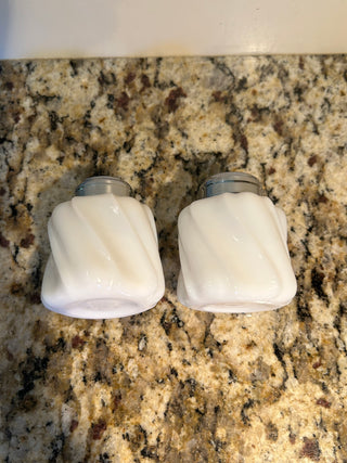 Milk Glass Salt and Pepper Shakers