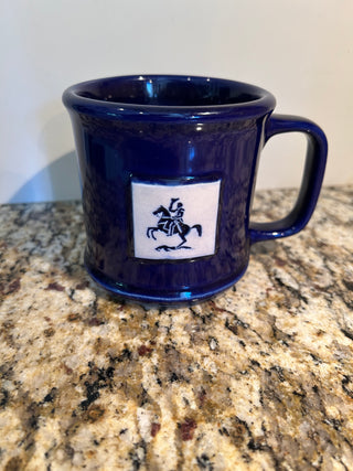 Cobalt Blue Mug with Horse  Rider