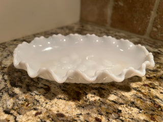 Milk Glass Blossom Dish