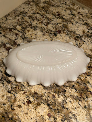 Milk Glass Blossom Dish