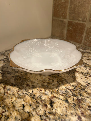 Milk Glass Serving Bowl
