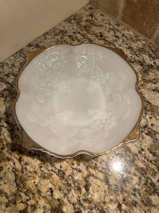 Milk Glass Serving Bowl