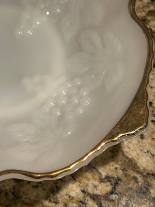 Milk Glass Serving Bowl