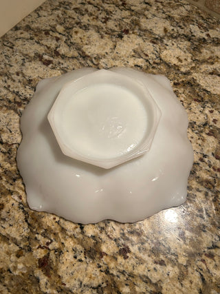 Milk Glass Serving Bowl