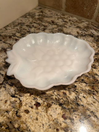 Milk Glass Grape Cluster Relish Dish