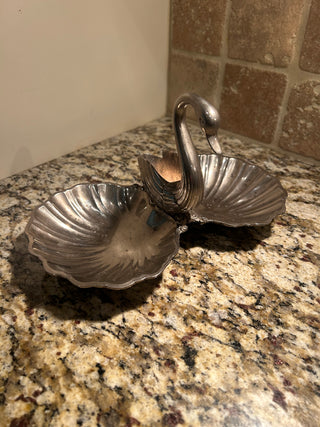 Vintage Silver Plated Swan Serving Dish