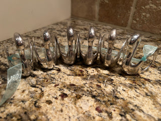 Silver Plated Swan Napkin Rings, Set of 6