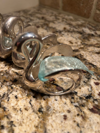 Silver Plated Swan Napkin Rings, Set of 6