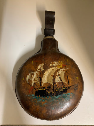 European Military Flask with hand painting 1873
