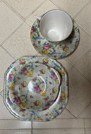 PG-Rose Chintz English Tea set of Four pieces