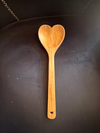 Bamboo Heart Shaped Spoon for cooking Wooden Cook with Love Spoon Kitchen Utensil
