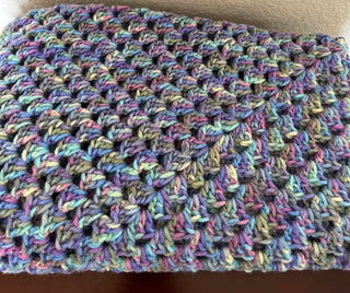 Small Crochet Blanket purple/blue