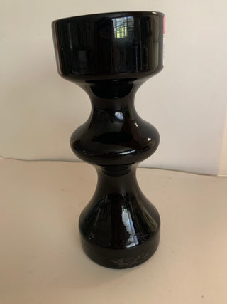 Vntg 20” Blk glass hand blown