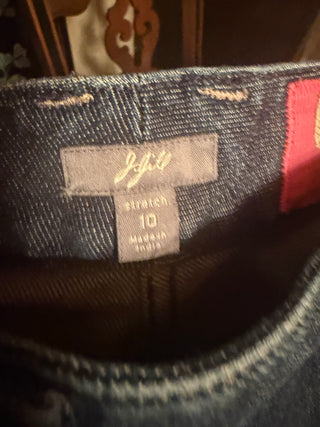 J.Jill Denim Crop Jeans Embroidered Floral Design Size 10