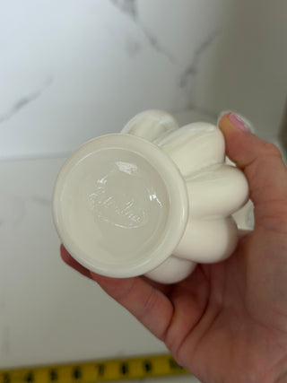 Fenton Silver Crest Milk Glass Melon Vase