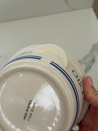 Vintage 1986 FTDA Ceramic Chicken Soup Bowl