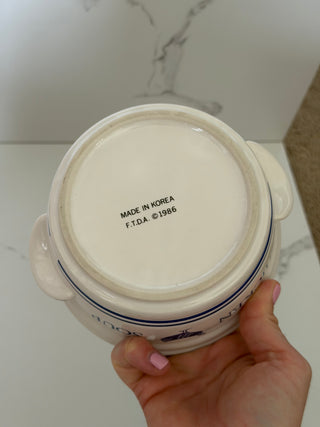Vintage 1986 FTDA Ceramic Chicken Soup Bowl