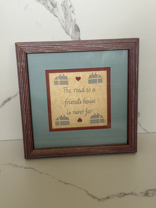 Vintage 1987 Framed Scherenschnitte Friendship Artwork