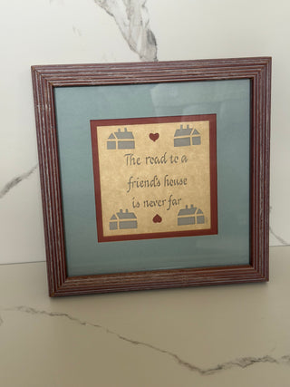 Vintage 1987 Framed Scherenschnitte Friendship Artwork