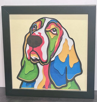 Framed Shadow Box - Bassett Hound