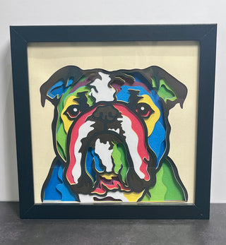Framed Shadow Box - English Bulldog